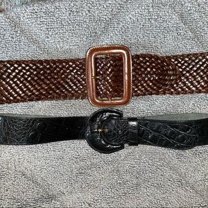 Bundle of two Italian leather belts